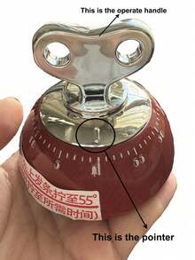 1pc Joivida Kitchen Magnetic Timer, Mechanical, Battery-Free, Random Color