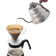 PZW Hario  "Buono" Tetera de goteo Stovetop Cuello de cisne Cafetera 1.0L Acero inoxidable Plata2537 - Plateado - Ver 4