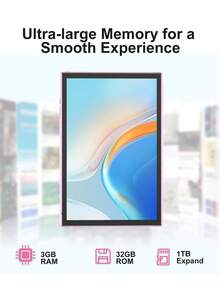 Coopers Android 15 Tablet, 10.1 Inch WIFI Tablet PC, 3GB RAM, 32GB ROM, Support 1TB Expandable, Quad-Core, 2.4G+5G WiFi, Dual Band WiFi6, HD IPS Screen, 2MP + 5MP Dual Camera, 1280 * 800 IPS HD Touch Screen, 6000mAh Battery, Support Widevine L1(No Adapter) ﻿ - Pink - View 5