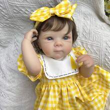 19英寸（48厘米）全身乙烯基重生娃娃玩具，逼真手工制作，时尚生日礼物，角色扮演玩伴娃娃 - 全乙烯基娃娃 - 查看 5