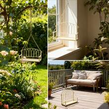 1个耐候鸟秋千栖架玩具，鸟笼支架，适用于户外阳台、花园，节日礼物（夏季、父亲节）——经久耐用，是观鸟和户外宠物娱乐的理想之选，也是花园宠物和户外爱好者的必备礼物。#户外鸟类护理 #花园宠物 #节日礼物 #观鸟配件 #耐用鸟类玩具