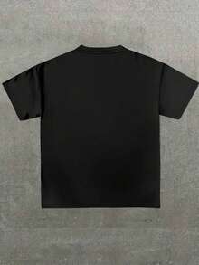Anti Social Club Graphic Cropped T-Shirt For Boys And Girls Men, Women All Ages Family T-Shirt Letter New Streetwear Clothing Harajuku T-Shirt Cotton Half Sleeve Tee, Y2K Style Casual Cotton Classic Crewneck Design Tee - màu đen - Xem 2