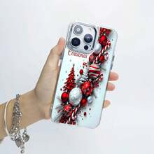 Estuche para teléfono con diseño de adorno navideño y bastón de caramelo Compatible con fundas para teléfonos   17  16 Pro Max  15 Pro Max  13 y  12 Hecho de material TPU a prueba de caídas, resistente al desgaste y cómodo de sostener Un gran regalo para familiares, amigos, seres queridos, novios / novias y para Navidad - transparente - Ver 4