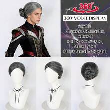 Elderly Synthetic Short Gray Straight Hair With A Bun Wigs For Women Halloween Party Christmas Cosplay Mrs. Santa Grandmother Elegant Old Lady Wig, Grey Granny Grandma Claus Costume Hairpieces, Apperal Funny Old Woman Stage Performance Accessories, Ideal Choice For Gifts For Birthday New Year Thanksgiving Day For Holiday Carnival Music Festival Decorations - Multicolor - View 8