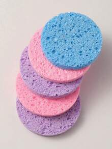 5pcs Soft Facial Cleansing Sponges For Daily Use - Multicolor - View 1