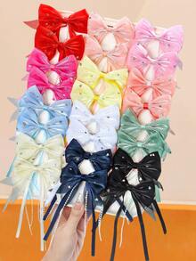 24pcs/Set Cute Bowknot Hair Accessories Set, Decorated With Colorful Rhinestones, Suitable For Girls And Women, Can Easily Match Different Styles Of Outfits, Ideal For Daily Wear, School, Party, Performance And Other Occasions To Add A Sweet Feminine Touch, Claw Clips, Hair Slide, Hair Barrettes, Head Accessories - Multicolor - View 3
