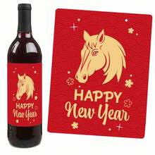 12pcs Big Dot Of Happiness Chinese New Year - 2026 Year Of The Horse Shaped Wine Bottle Labels, Gift Packaging Labels - Multicolor - View 5