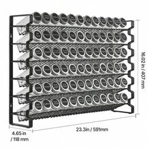 Portaspezie - Seitliche Platzierung 72 Flaschen 6 Lagen ohne Arbeitsplatte 1-teiliges Set schwarz - Visualizzare 10