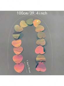 1米彩色亮片爱心挂饰，展厅吸光装饰，圣诞节婚礼生日背景花环，阳台聚光灯花环 - 彩色 - 查看 14