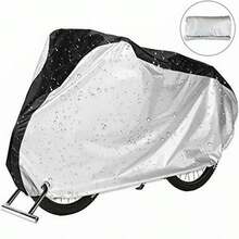 1件银黑色防风雨摩托车罩 - 反光条纹，防风防盗，带锁孔，防紫外线，防尘防雨，四季通用，适用于越野街车，冬季夏季必备户外摩托车装备 - 彩色 - 查看 1