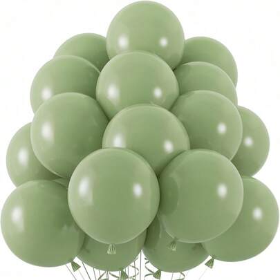 55pcs/20pcs Set Of 10-Inch Vintage Mint Green Latex Balloons, Suitable For New Year Decoration, Birthday Party, Wedding Decoration, Graduation Ceremony, Engagement Decoration, Anniversary, Family Gathering