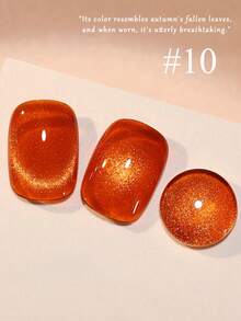 MISS SHAKA 10ml Conjunto de Esmalte de Unha Gel Olho de Gato Âmbar Dourado Marrom em Vidro, Suprimentos de Arte de Unha Exclusivos de Salão de Beleza Branqueadores de Pedra de Cristal Dourada Olho de Gato Marrom, Unhas de Natal