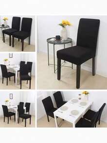 1 غطاء كرسي قابل للتمدد بلون أحادي قابل للتعديل، غطاء مرن من السبانديكس، غطاء مقعد للمطبخ والغرفة الصالة والحفلات والاستخدام المنزلي - متعدد الألوان - مشاهدة 5