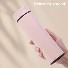 500毫升双层不锈钢真空保温水瓶，智能温度显示，适合居家及户外使用，保温/保冷，是节日和开学季的理想礼物 - 粉色 - 查看 5