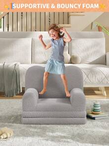 Gris Sofá Infantil de Espuma de Alta Densidad, para Habitación de Juegos y como Regalo - Gris - Ver 1