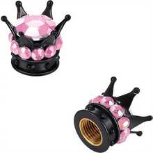 2-Piece Crown Car Tire Core Caps, ABS Material, No Electricity Required Conditioning Accessories - Đen và Đỏ - Xem 8