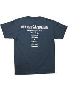 [Inco Com] One-Piece T-Shirt With Life Aloha Pattern On The Back - Black - View 7