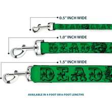Buckle-Down Correa para Perro, Texto en inglés  Text Skull Roses, Color Verde(6 Feet Long - 1.5" Wide Multicolor) - Multicolor - Ver 3