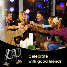 6pcs/Set, 15ml/0.5oz Mini Gold Rim Cups, Suitable For Bars, Clubs, Home Parties, Father's Day Gifts