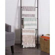 DII Manta Tejida de 100% algodón para Uso en Interiores y Exteriores, Camping, barbacoas, Playas, Manta Diaria, 50 x 60 Pulgadas, Rayas Tejidas(Granja Menta) - 50*60 - Ver 7