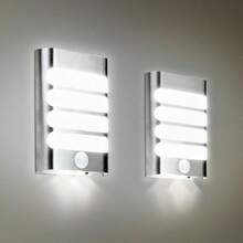 2-Pack Leadleds Battery Operated Motion Sensing Light Bar Stick-on Anywhere Portable Closet Cabinet LED Night Light Wall Sconces Stairs Light Step Light Bar - plateado - Ver 1