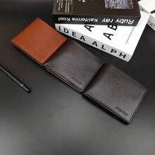 Men's Solid Color Slim Wallet With Credit Card And ID Window, Bifold Design, Suitable For Teachers, Men's Gifts, Business Young People, Multi-Card Slots, Ultra-Thin And Portable, White Collar Design, Suitable For Male College Students, Office Workers, Business People, Commuters, Office And Other Occasions - Black - View 2