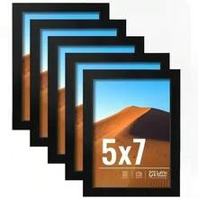 8x10, 5x7 Black Frame Set, Used For Collage Wall Decoration Of Various Photos, For Wall Or Desktop Display, Hanging Or Desktop Display, For Valentine'S Day Decoration And Gifts 5/10pcs Frame
