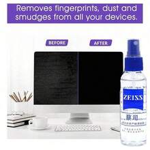 眼镜清洁套装 - 包括清洁液、超细纤维布、镜片清洁湿巾、防雾湿巾、清洁喷雾、蔡司镜片清洁喷雾、镜片清洁液、屏幕清洁喷雾，也适用于清洁电视、iPad、智能手机、显示器、笔记本电脑屏幕 - 眼鏡液加眼鏡布 - 查看 3