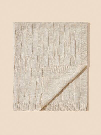 1pc Infant Knitted Blanket, Minimalist Diamond Design Baby Throw Blanket, Suitable For All Seasons