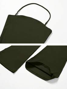 NcmRyu 1pc Women's Elastic Sports Racerback Waist Lifting Shaping Sexy Casual Jumpsuit - Olive Green - View 4