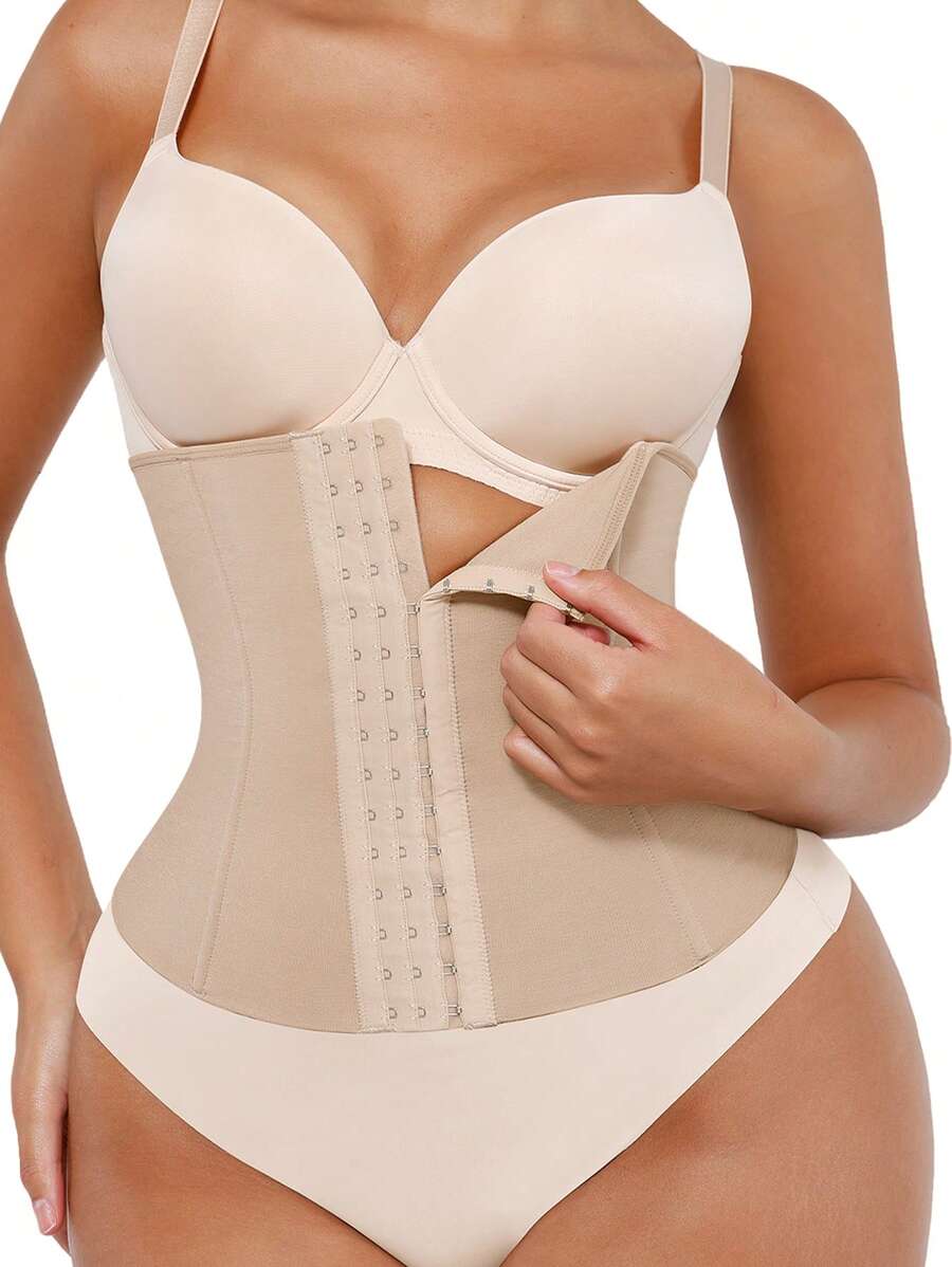 Faja moldeadora de cintura FeelinGirl para mujer, faja reductora de abdomen y torso largo. - Albaricoque - Ver 1