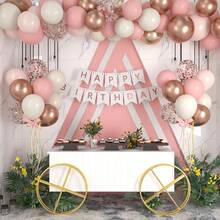 30pcs Rose Gold Retro Pink Balloons | Pink And White Balloon Combination With Rose Gold Metallic Confetti, Suitable For Girls/Women Birthday, Boho Wedding, Coming Of Age Ceremony, Engagement, Gender Reveal Party, Princess Party, Graduation - Multicolor - View 3