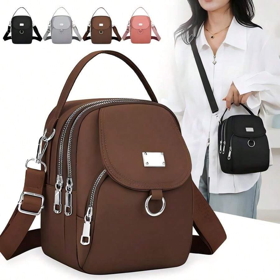 Women's Crossbody Bag, Multi Pocket Side Bag, Waterproof Crossbody Bag With Adjustable Shoulder Strap And Metal Hook, Casual Shoulder Bag/Crossbody Bag, Available In Four Colors - 咖啡 - 查看 1