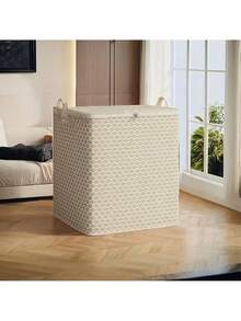 1pc Extra Large Capacity Zippered Storage Box/Organizer - Durable And Space-Saving Storage Box/Organizer, With Zipper Closure, Geometric Pattern Design, Sturdy Handles, Large Capacity, Multi-Purpose, Double-Layer Thick Fabric, Foldable, Lightweight And Portable, Suitable For Under Bed Or Closet, 30L/110L/150L/220L - Multicolor - View 4