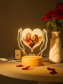 Custom Picture Frames With Photo - Valentine's Day Personalized Gifts With Picture Frame, Customized Anniversary Birthday Gifts With Light For Women Men Mom Dad Her Him Girlfriend Boyfriend Couple - Multicolor - View 3