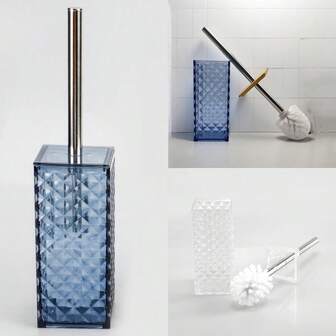Compact Toilet Brush And Holder, Space-Saving, Deep Cleaning, Drip-Proof, Easy To Assemble, Nylon Bristles