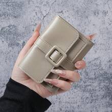 Cartera corta para mujeres, estilo coreano simple, cartera pequeña para estudiantes, monedero portátil femenino - Rosa oscuro - Ver 17