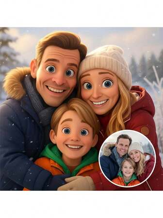 Customized Cartoon Photo Refrigerator Magnets - Personalized Home Decor, Family Photo Album, Wedding Souvenirs, Christmas Cards, Travel Mementos, Birthday Gifts, Valentine's Day Gifts, Magnetic Fridge Stickers