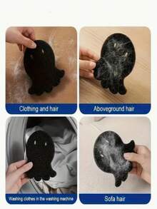 Reusable Laundry Pet Hair Remover, Easy To Remove Dog Hair And Clean Reusable Dryer Balls, Non-Electric Defuzzer, Reduces Wrinkles, Saves Drying Time, Cute Bear Design, Laundry Machine Friendly, Pet Hair Remover - Black - View 6