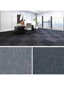 Alfombra autoadhesiva cuadrada 60*60cm Peel Stick pegatina extraíble alfombrillas para DIY muebles para el hogar azulejos pasillo interior - Gris - Ver 5