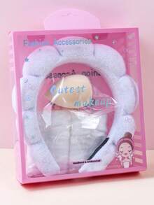 Bộ 4 món băng đô và băng đeo cổ tay phồng mềm mại dùng trong spa, kèm hộp quà tinh tế - Băng đô trang điểm và chăm sóc da dạng mút xốp, món quà dễ thương cho các bữa tiệc và sử dụng hàng ngày. - Nhiều màu - Xem 13