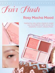 JUDYDOLL 2-In-1 Blush & Highlight Palette, 9g, Coral Flower Blush & Highlighter Duo Compact - #07 Cà phê sữa hồng - Xem 5