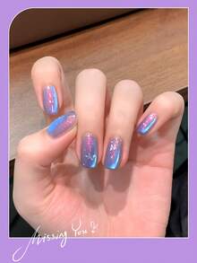 SHANGFEIYA 10毫升闪光猫咪磁性凝胶指甲油，彩色半永久星空图案，适用于全息猫眼沙龙美甲和美甲DIY在家使用。