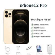 Apple A+级95%新苹果iPhone 12 Pro，128GB/256GB存储，颜色：银色/金色/石墨色/太平洋蓝，包含：充电线、耳机、手机壳、屏幕保护膜、SIM卡针 - 金色 - 查看 2