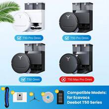 适用于 Ecovac S Deebot T50 Pro Omni / T50 Pro Omni Gen2 / T50 Omni 扫地机器人的 24 件套替换零件包，包括 1 个主刷、6 个尘袋、4 个滤网、6 个边刷、6 个拖布和 1 个清洁工具。 - 彩色 - 查看 3