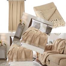 ASDDII Rustic Farmhouse Cotton  Blanket Tow with Fringe For Chair Couch Picnic Camping Beach and Everyday Use 50 x 60" -   S - mineral - Ver 7