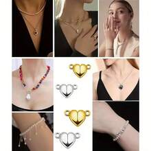 [Khóa từ] 5/10/15/20 cặp khóa từ hình trái tim nhiều màu sắc dùng để làm trang sức, kết nối với nhau để làm vòng tay, dây chuyền, phụ kiện trang sức. - Nhiều màu - Xem 3