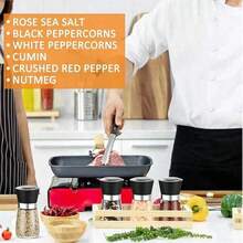 1pcs/Set Seasoning Bottle Set, Includes Salt & Pepper Shaker, Spice Grinder With Holder Airtight Spice Jars, Functional Kitchen Accessories - Multicolor - View 7