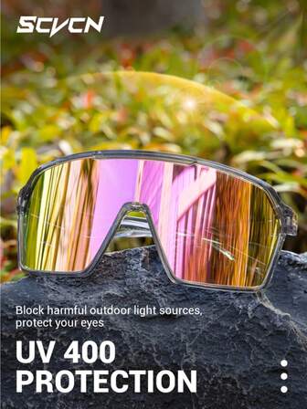  SCVCN Bisiklet Spor Gözlüğü, Kare Düz Üst TR90 Çerçeve, Kum ve Rüzgar Geçirmez Dış Mekan Bisiklet Gözlüğü/Gözlüğü, Unisex, Tüm Mevsimler ve Plaj Sporları İçin Uygundur