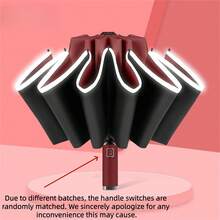 1 pezzo Ombrello super grande da 10 stecche con chiusura inversa, stile business casual, leggero e portatile con protezione UV, ombrello antivento e impermeabile multifunzione per pioggia, disponibile in più colori per uomo e donna